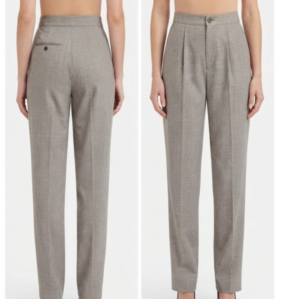 Vintage Jones New York 100% Wool Pleated Trousers Gray US 10